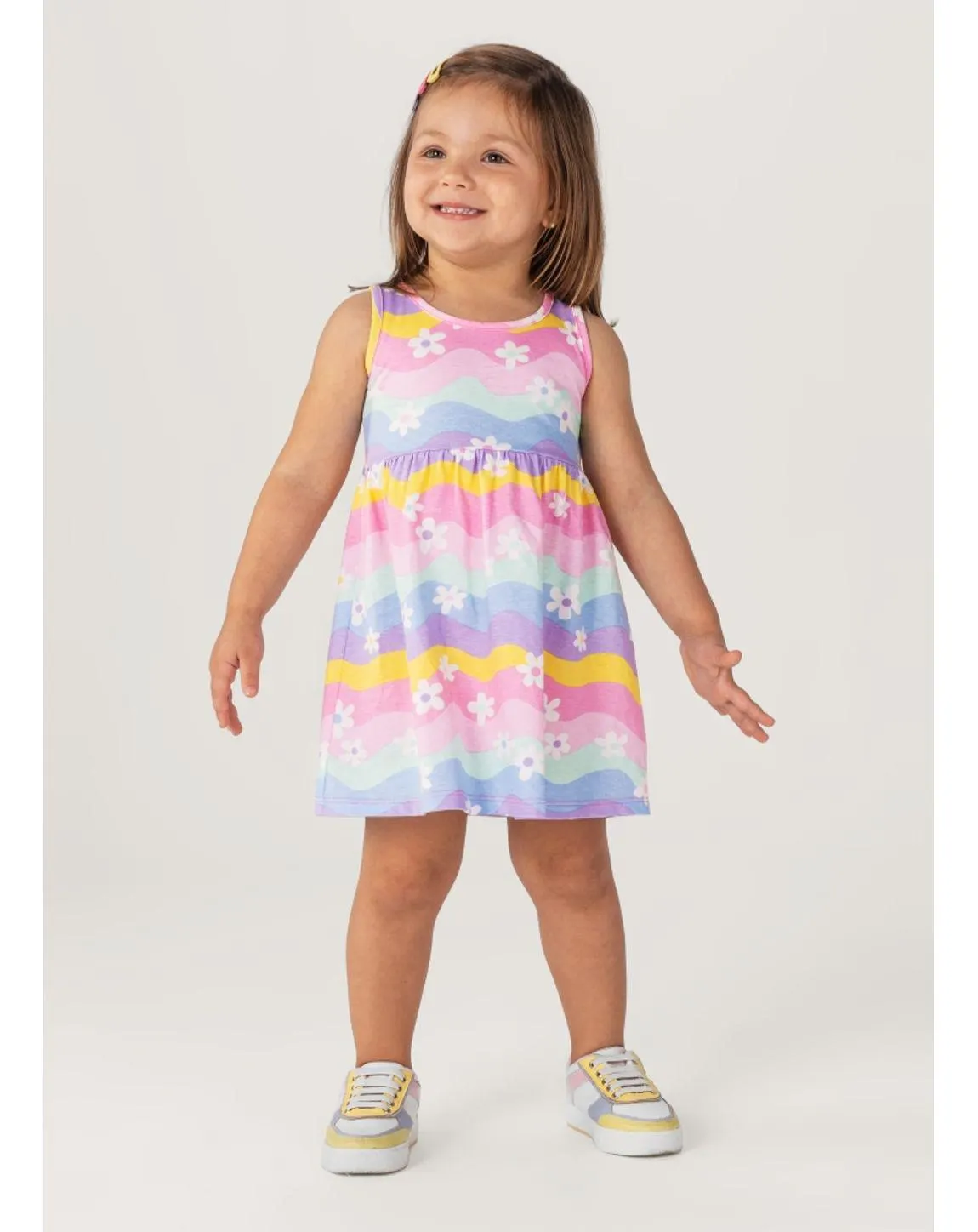 Vestido Infantil Menina De Florzinhas Brandili