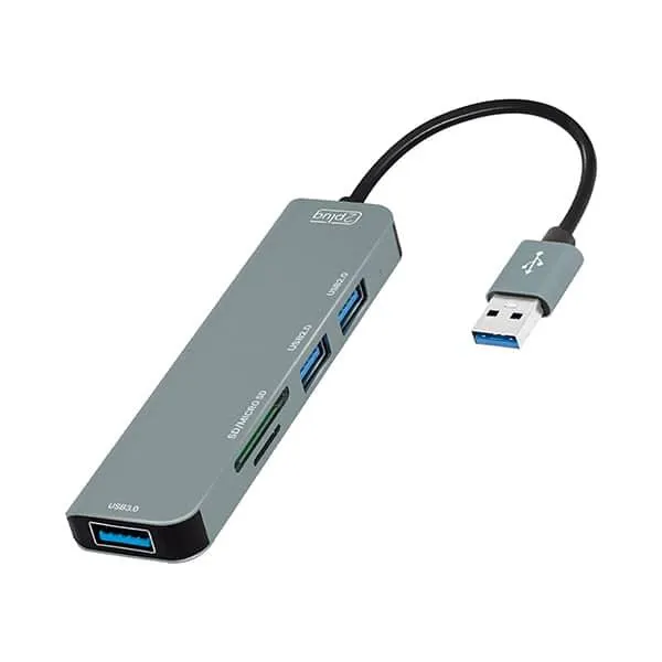 HUB USB 3.0 5 em 1, 2 portas USB 2.0, 1 porta USB 3.0, 1 leitor SD, 1 leitor Micro SD 1, JL-CX04CA, 2Plug - BT 1 UN