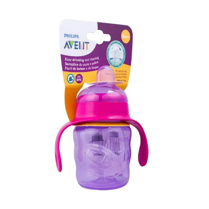 Copo Avent Transição Bico Silicone Cor Rosa + 6 Meses