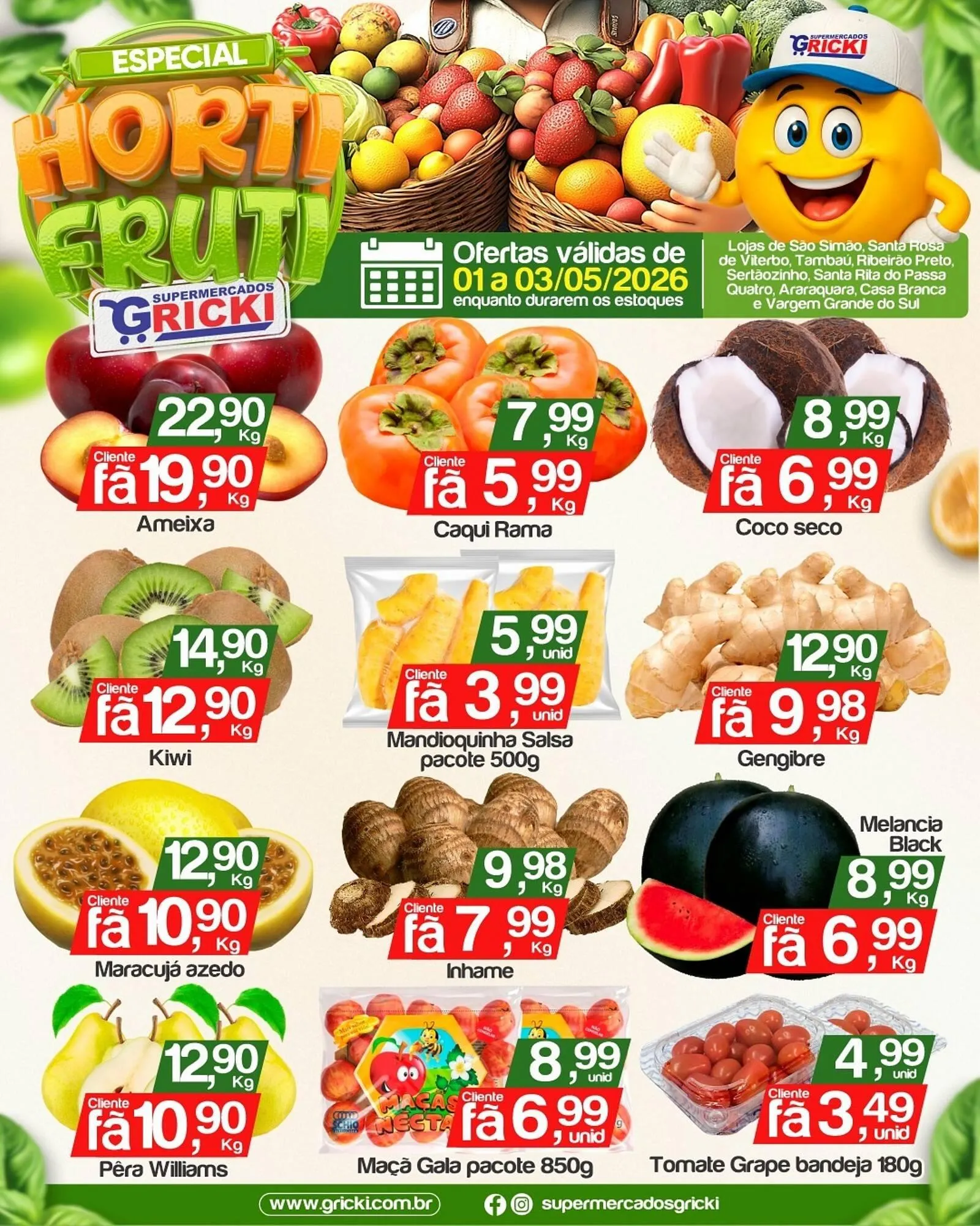 Encarte de Catálogo Supermercados Gricki 1 de maio até 3 de maio 2026 - Pagina 1
