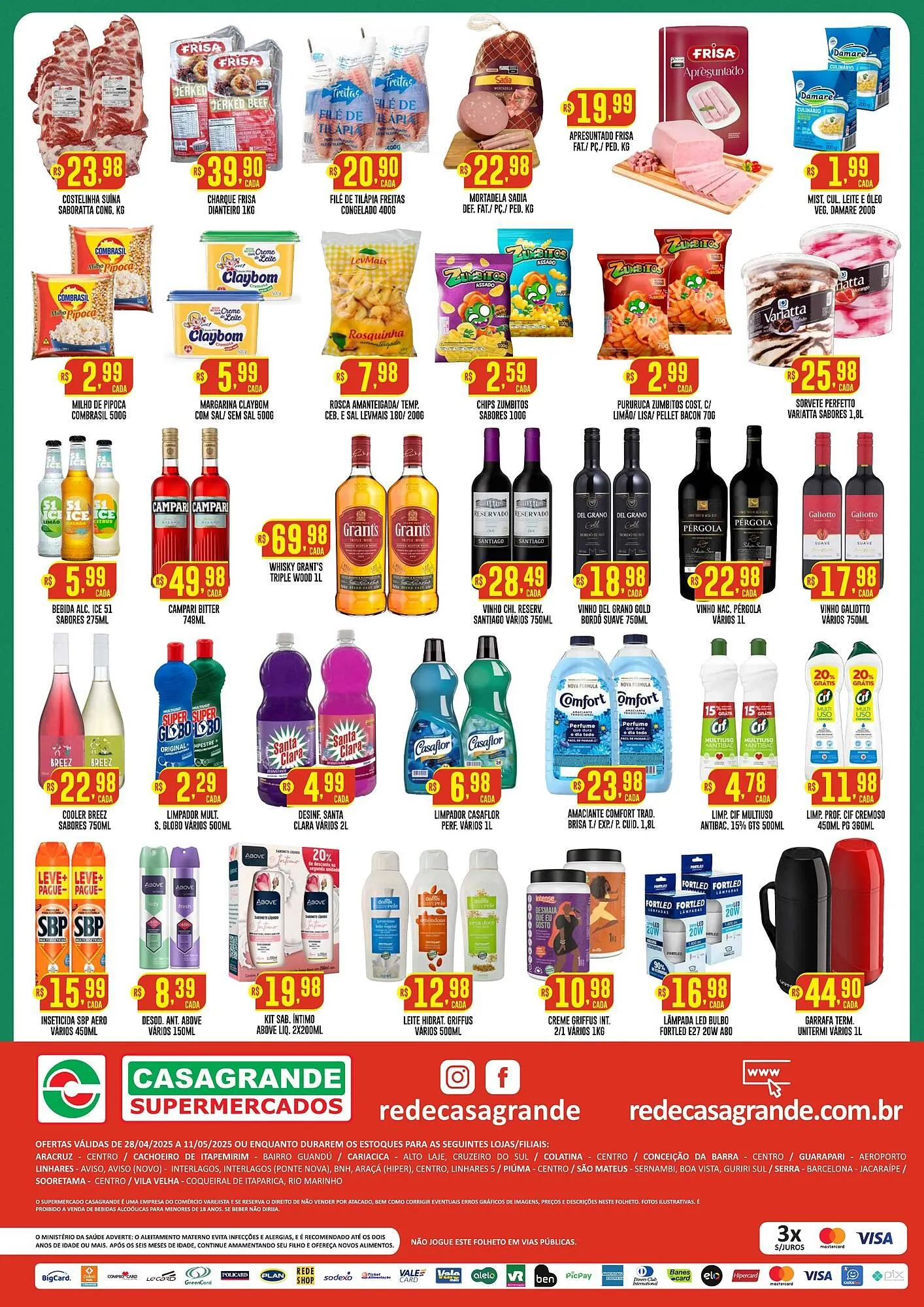 Encarte de Catálogo Casagrande Supermercados 28 de abril até 11 de maio 2025 - Pagina 2