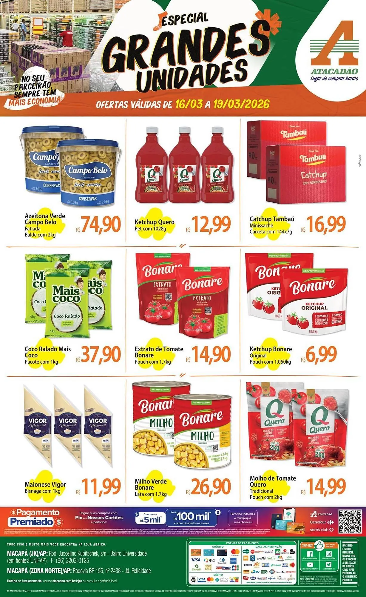 Encarte de Folheto Atacadão 16 de março até 19 de março 2026 - Pagina 1