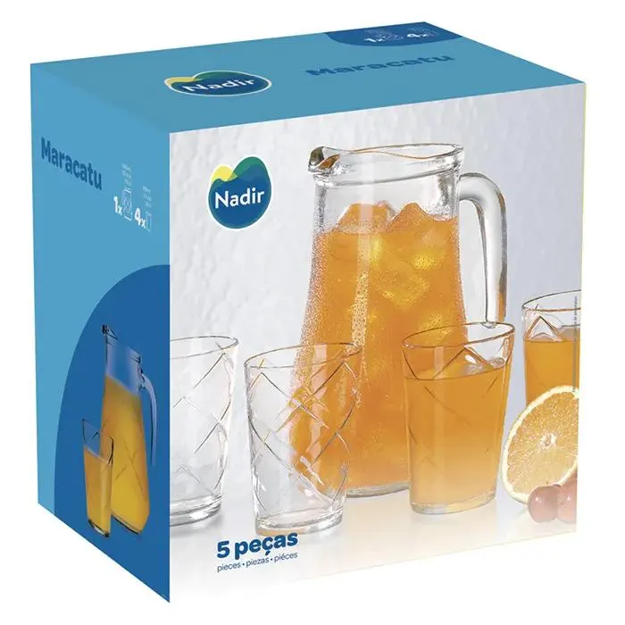 Conjunto de Jarra e Copo Maracatu Nadir 5 Peças