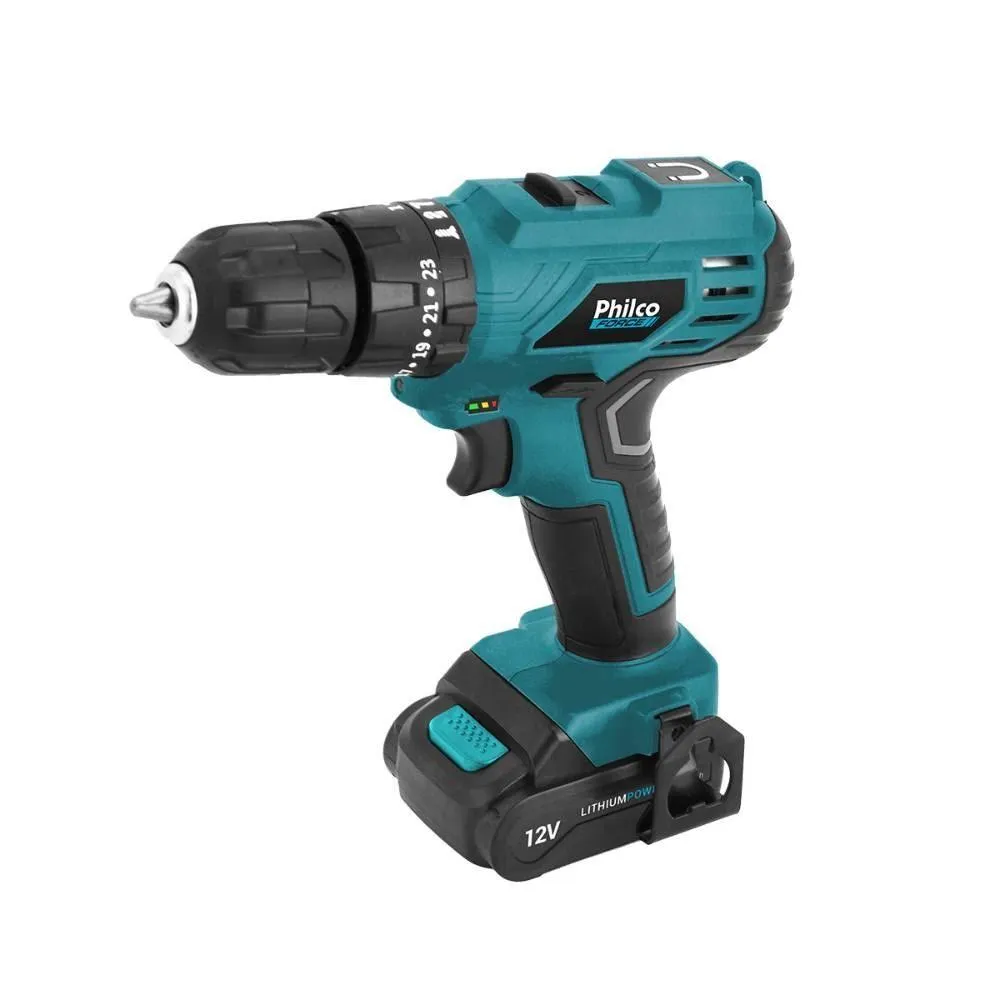 Parafusadeira E Furadeira Com Impacto Philco Bateria 12V Ppf120mf - Bivolt