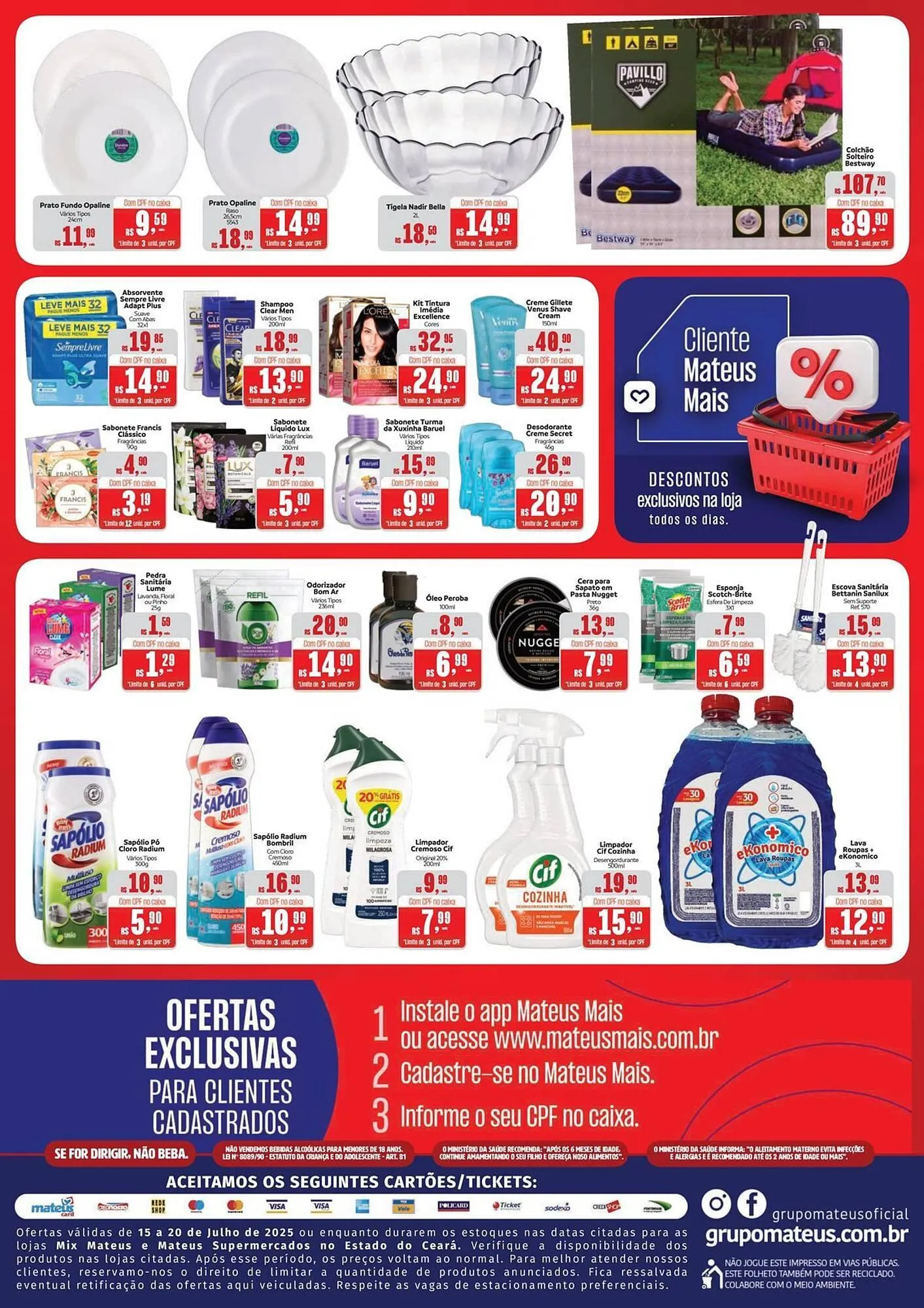 Encarte de Catálogo Supermercados Mateus 15 de julho até 20 de julho 2025 - Pagina 2