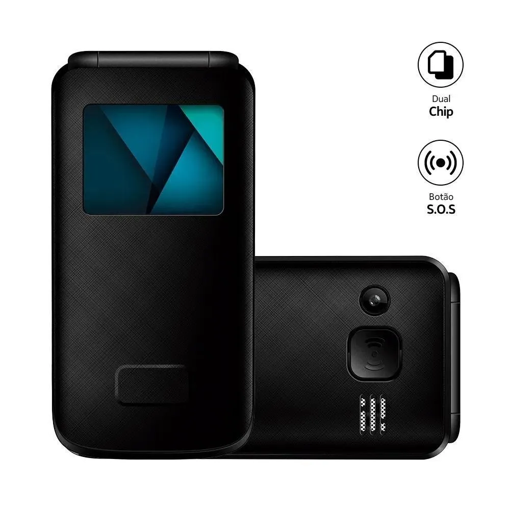 Celular Flip Vita Lite, Preto, P9142, MULTILASER