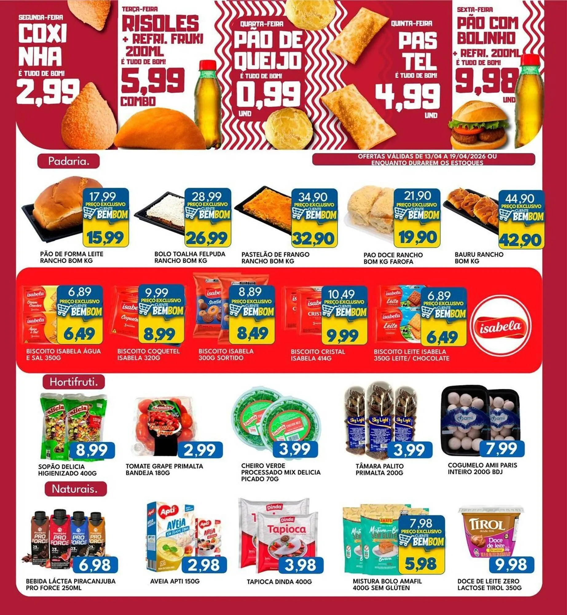 Encarte de Catálogo Rancho Bom Supermercados 13 de abril até 19 de abril 2026 - Pagina 4