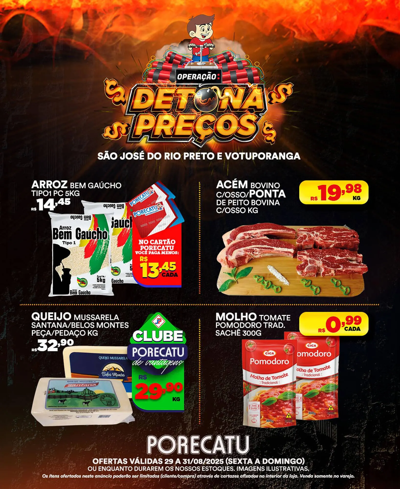 Encarte de Catálogo Supermercado Porecatu 29 de agosto até 31 de agosto 2025 - Pagina 1