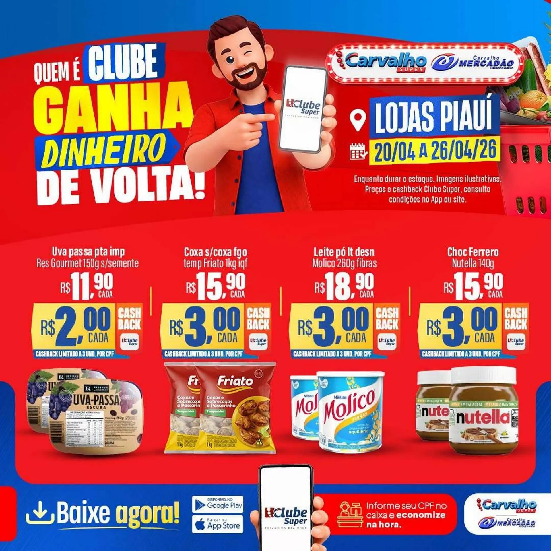 Encarte de Catálogo Carvalho Supermercado 20 de abril até 26 de abril 2026 - Pagina 1