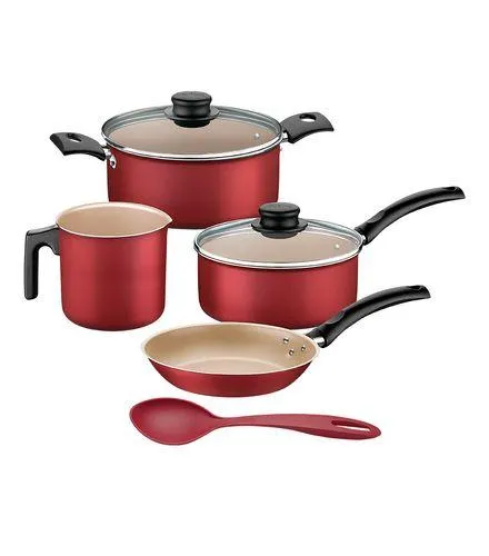Jogo de Panelas Turim Alumínio 5 Peças Vermelho Tramontina 20297762