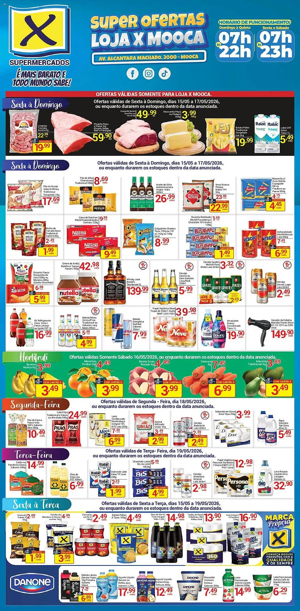Encarte de Folheto X Supermercados 16 de maio até 19 de maio 2026 - Pagina 1