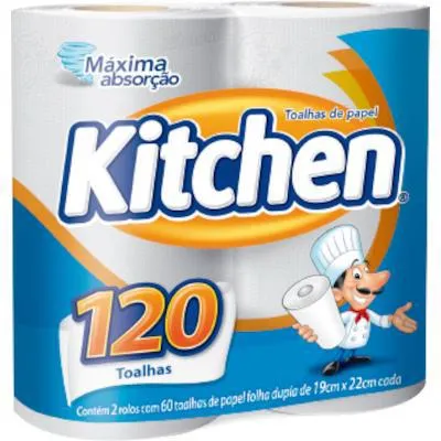 Papel Toalha pacote 2 rolos com 60 folhas - Kitchen