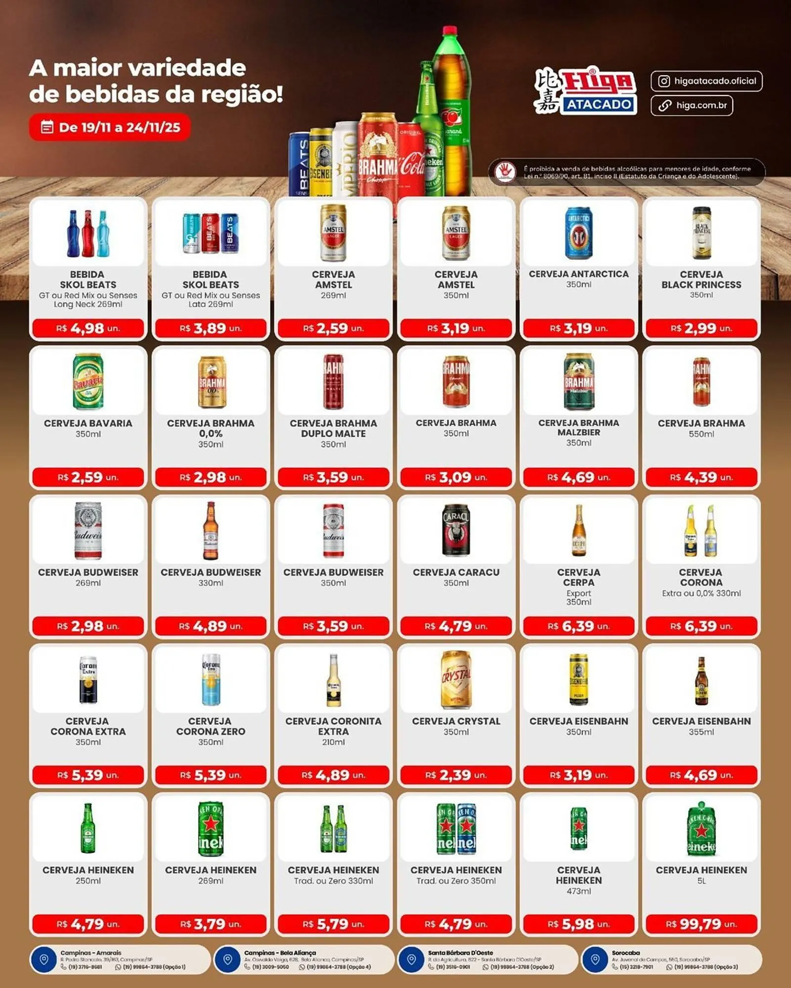 Encarte de Folheto Higa Atacado 19 de novembro até 24 de novembro 2025 - Pagina 1
