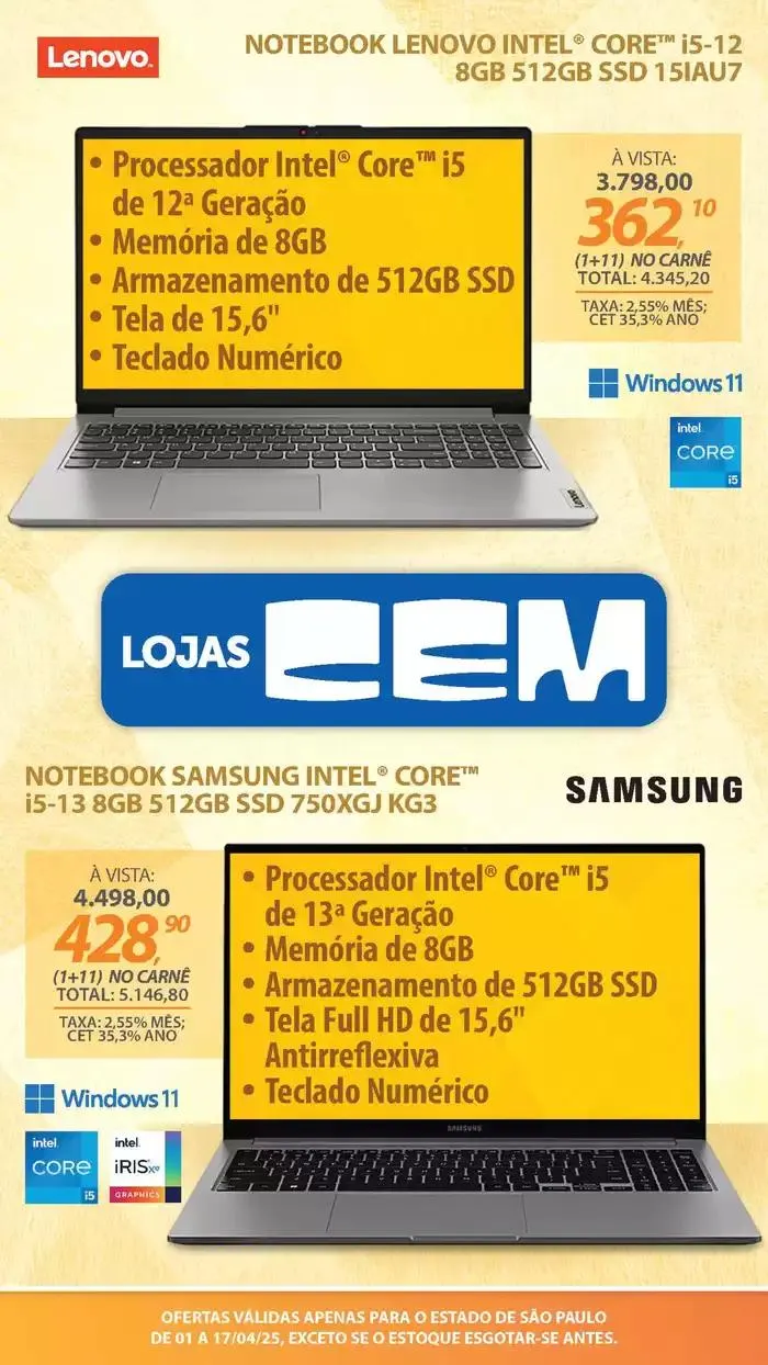 Encarte de Encarte Lojas Cem 3 de abril até 17 de abril 2025 - Pagina 17