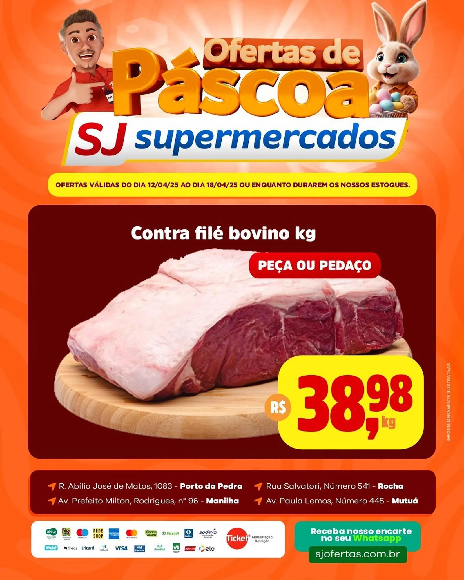 Encarte de Catálogo Sj Supermercados 12 de abril até 18 de abril 2025 - Pagina 1