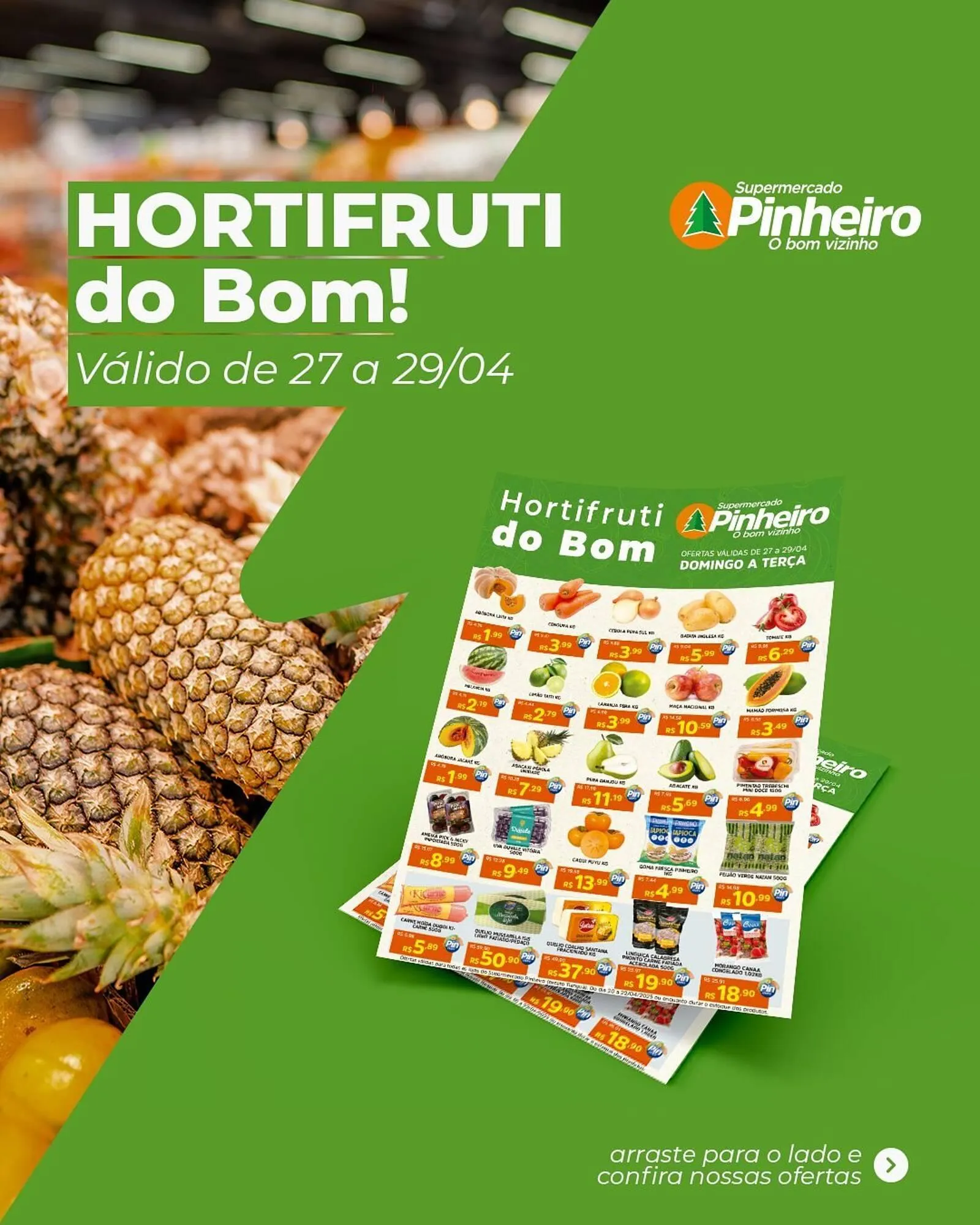 Encarte de Catálogo Pinheiro Supermercado 27 de abril até 29 de abril 2025 - Pagina 1