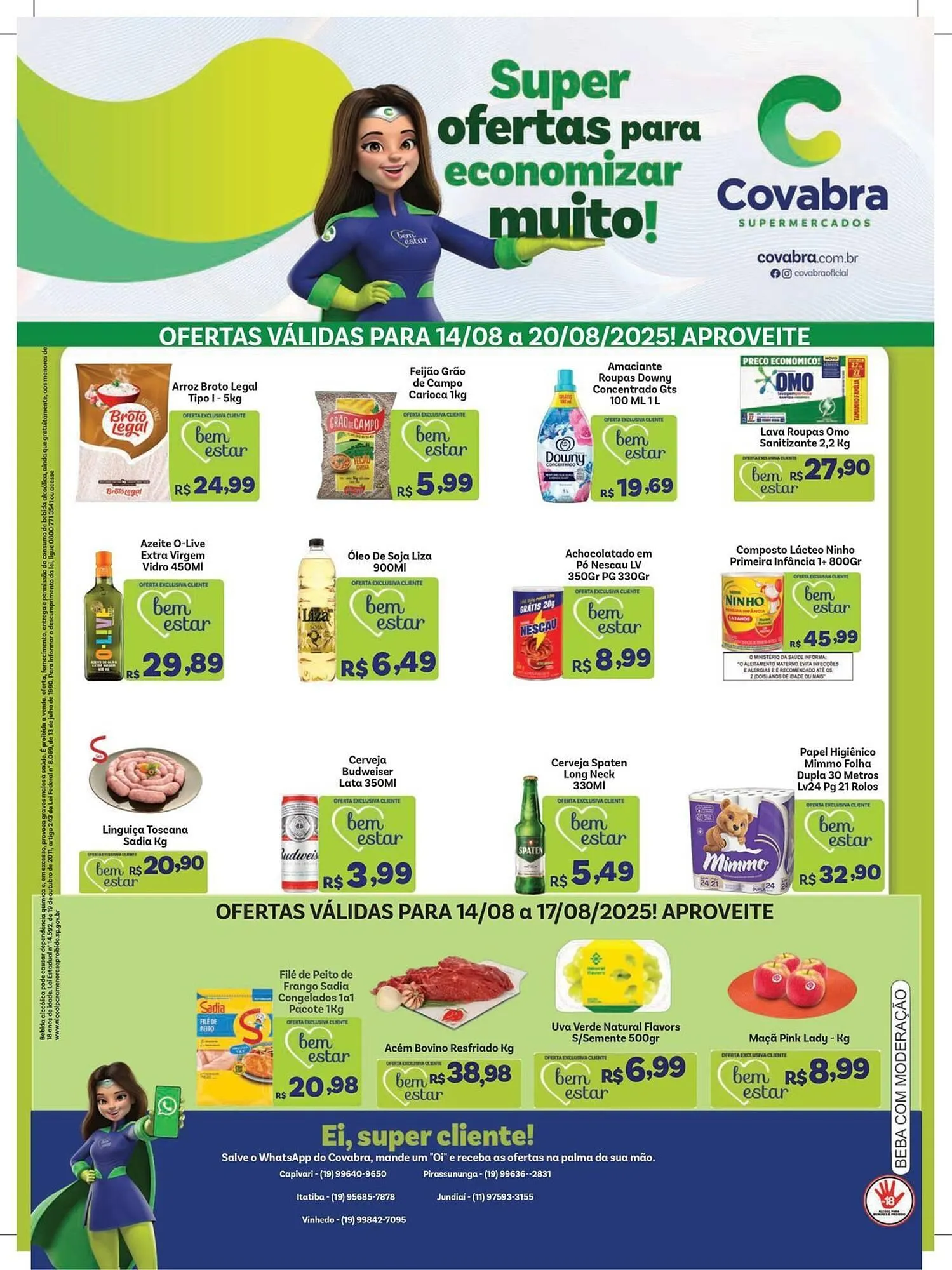 Encarte de Catálogo Covabra Supermercados 14 de agosto até 20 de agosto 2025 - Pagina 1