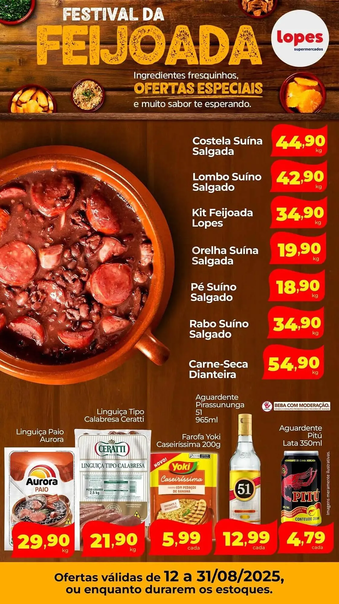 Encarte de Catálogo Lopes Supermercados 12 de agosto até 31 de agosto 2025 - Pagina 1