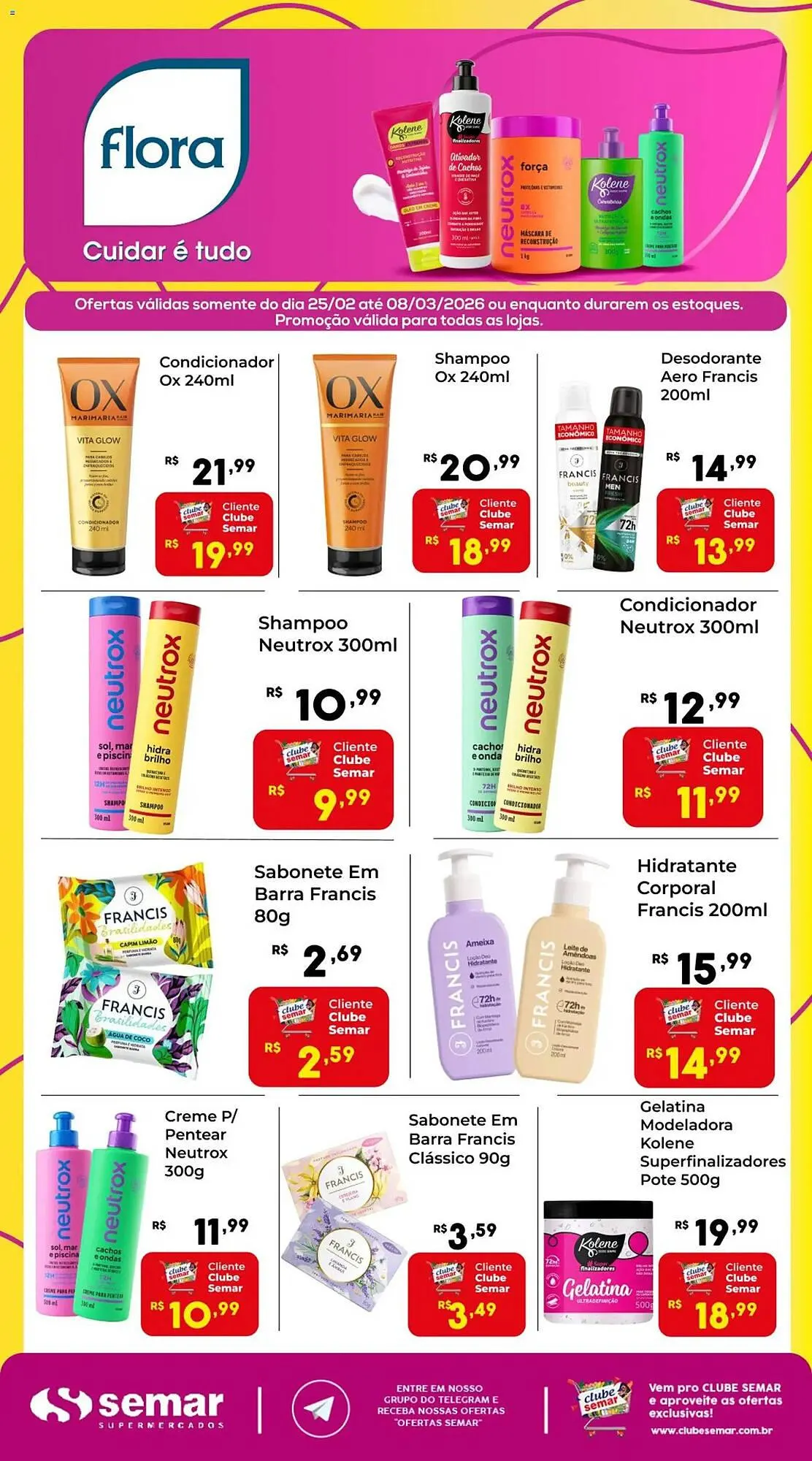Encarte de Folheto Semar Supermercado 25 de fevereiro até 9 de março 2026 - Pagina 1