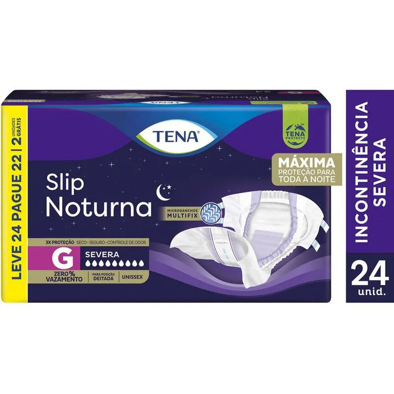 Fralda Geriatrica Tena Slip Noturna G Leve 24 Pague 22