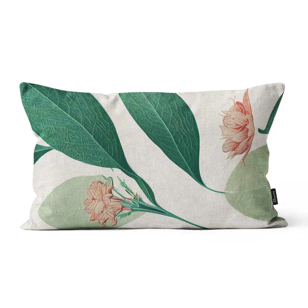 Capa Almofada Rinzeira Floral FL2420 Veludo Folhagem Verde 30x50cm FL2420 - Tuti Gottô