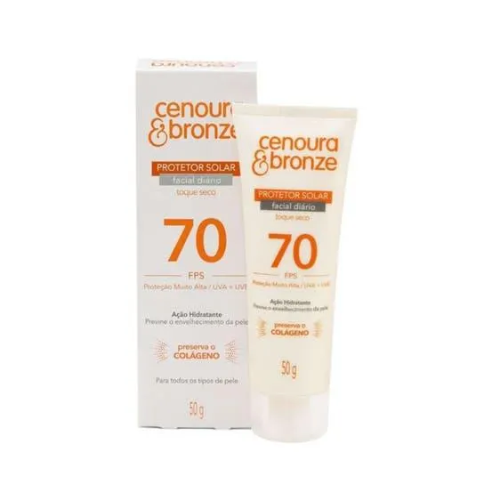 Protetor Solar Facial Cenoura E Bronze FPS70 50g