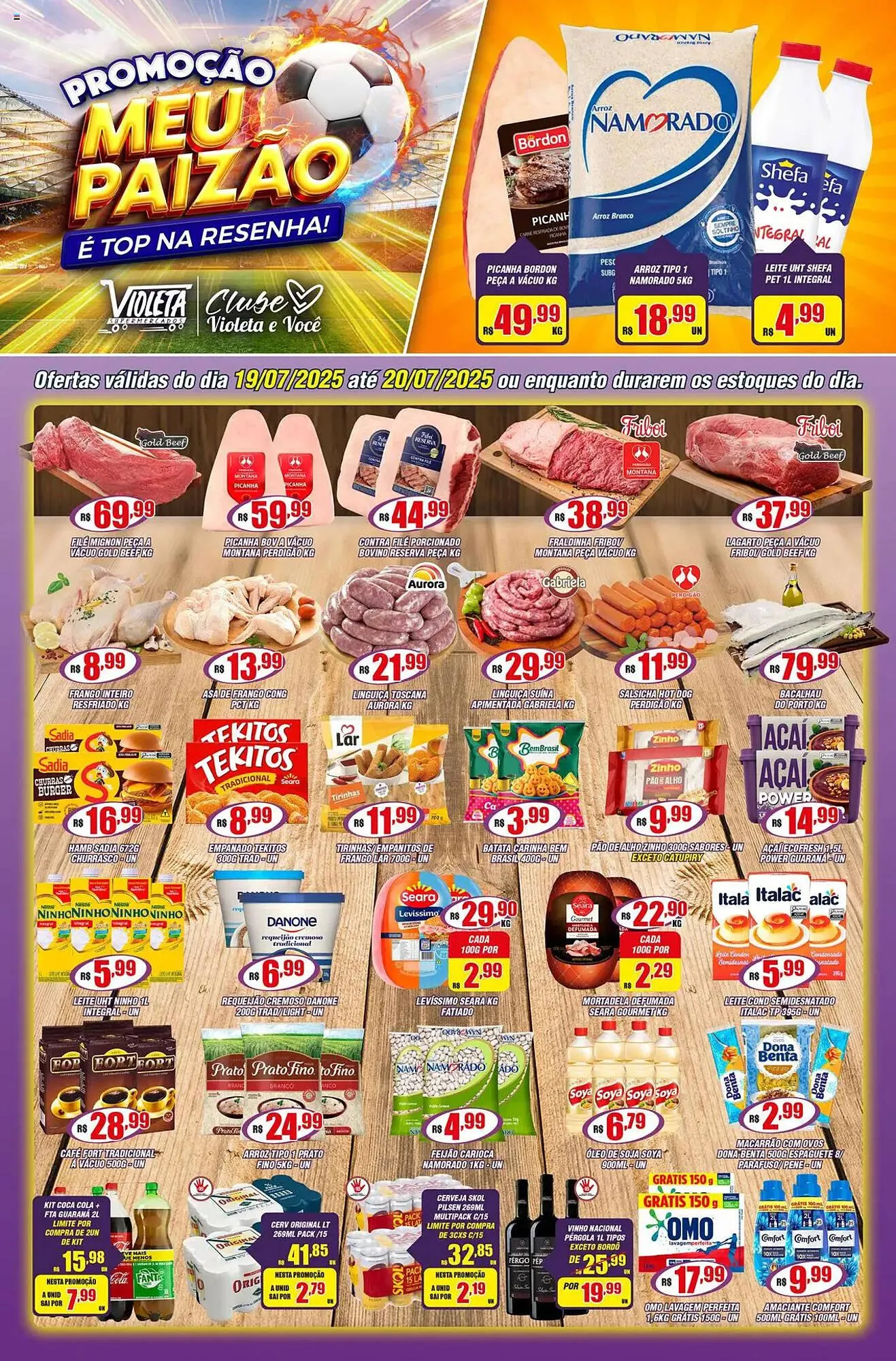 Encarte de Catálogo Violeta Supermercados 19 de julho até 20 de julho 2025 - Pagina 1