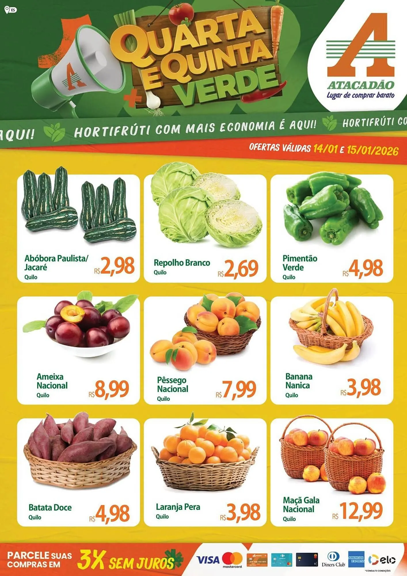 Encarte de Folheto Atacadão 14 de janeiro até 15 de janeiro 2026 - Pagina 1