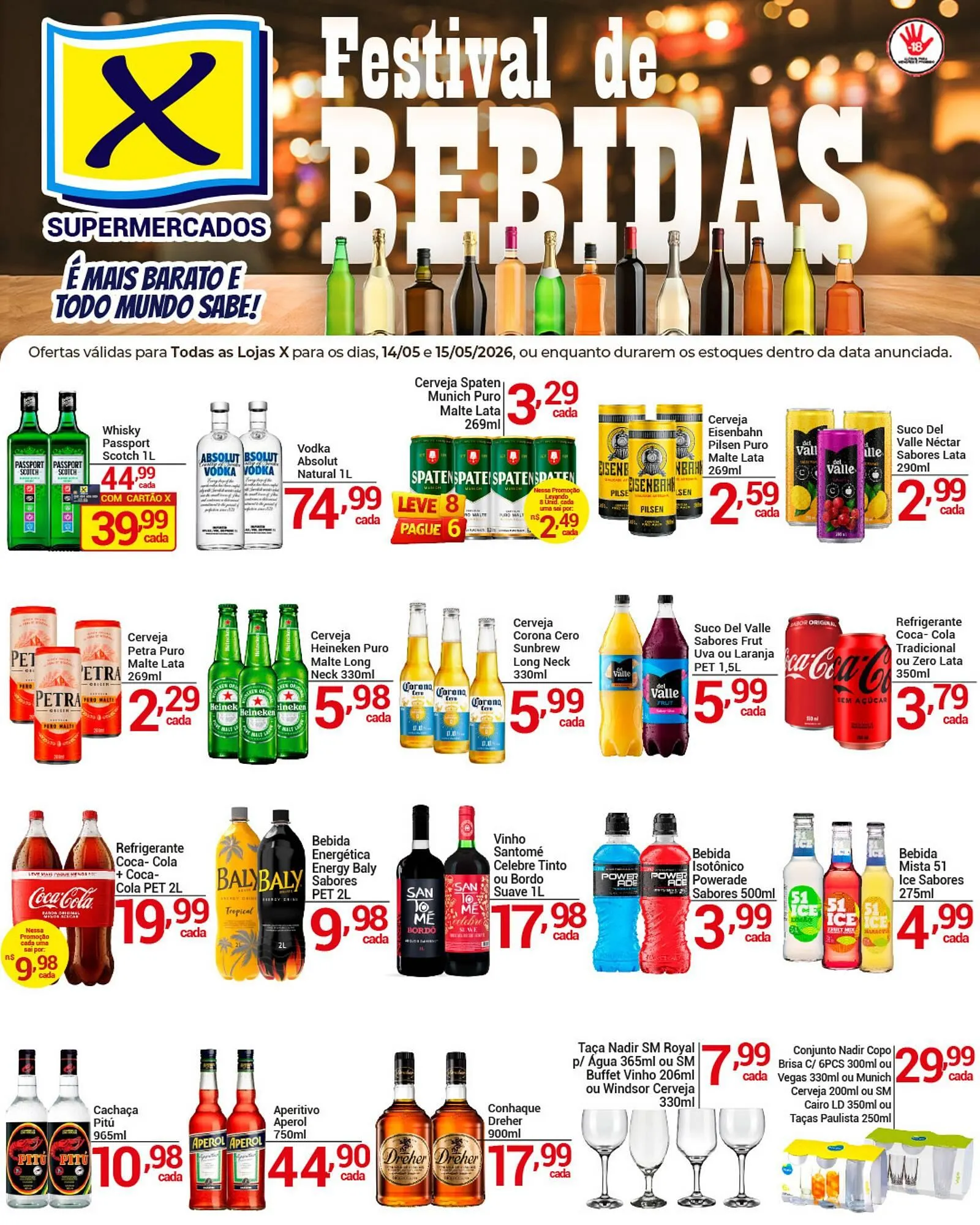 Encarte de Folheto X Supermercados 14 de maio até 15 de maio 2026 - Pagina 1