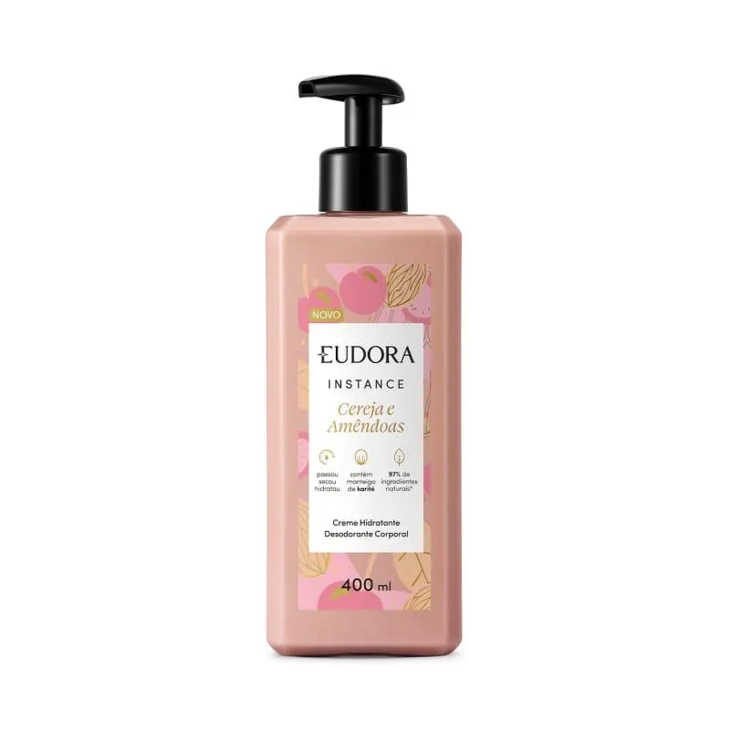 Eudora Instance Cereja e Amêndoas - Creme Hidratante Desodorante Corporal 400ml