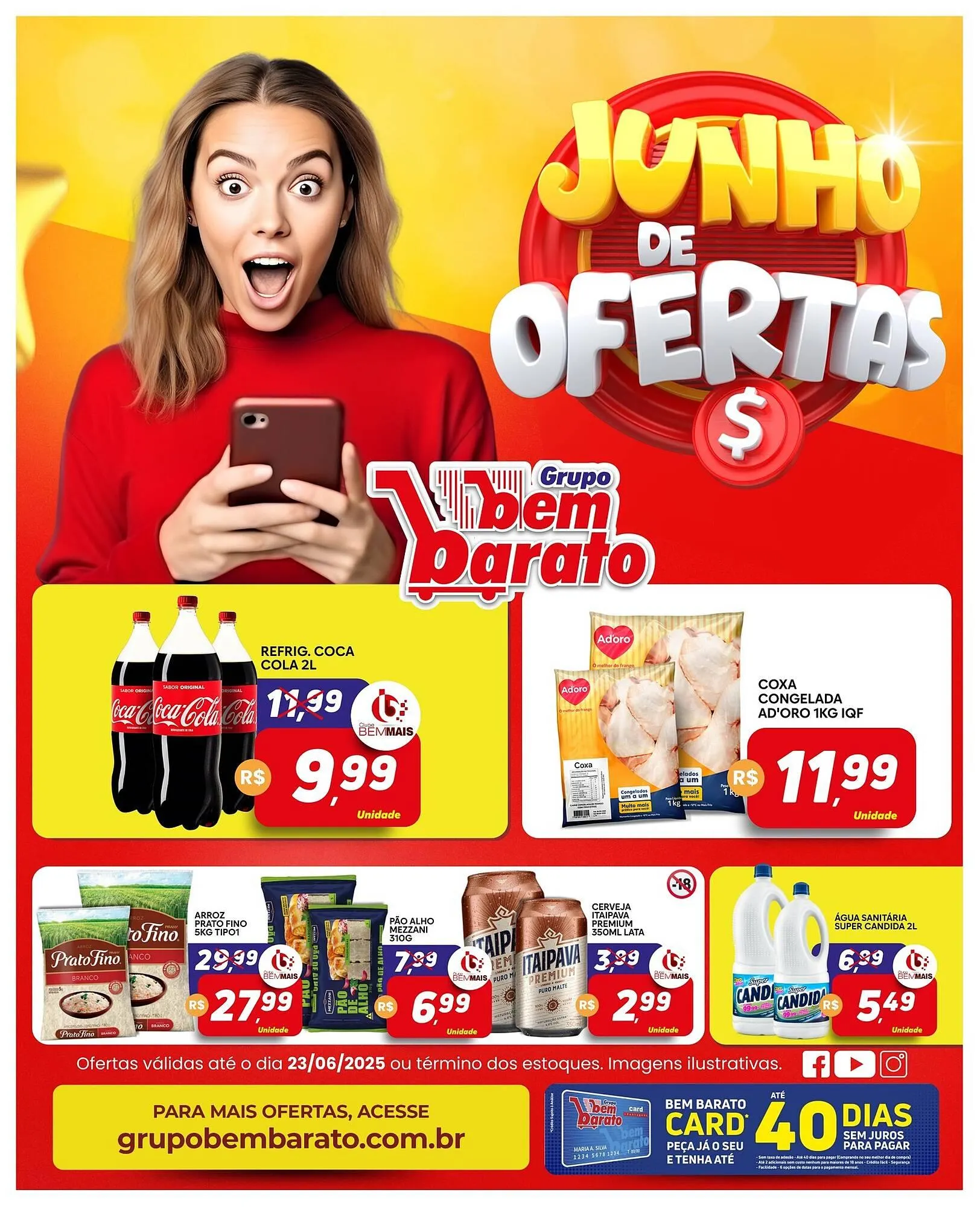 Encarte de Catálogo Supermercado Bem Barato 17 de junho até 23 de junho 2025 - Pagina 1