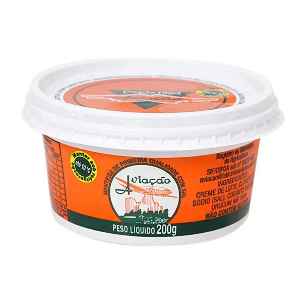 Manteiga Aviação 200g Pote Com Sal