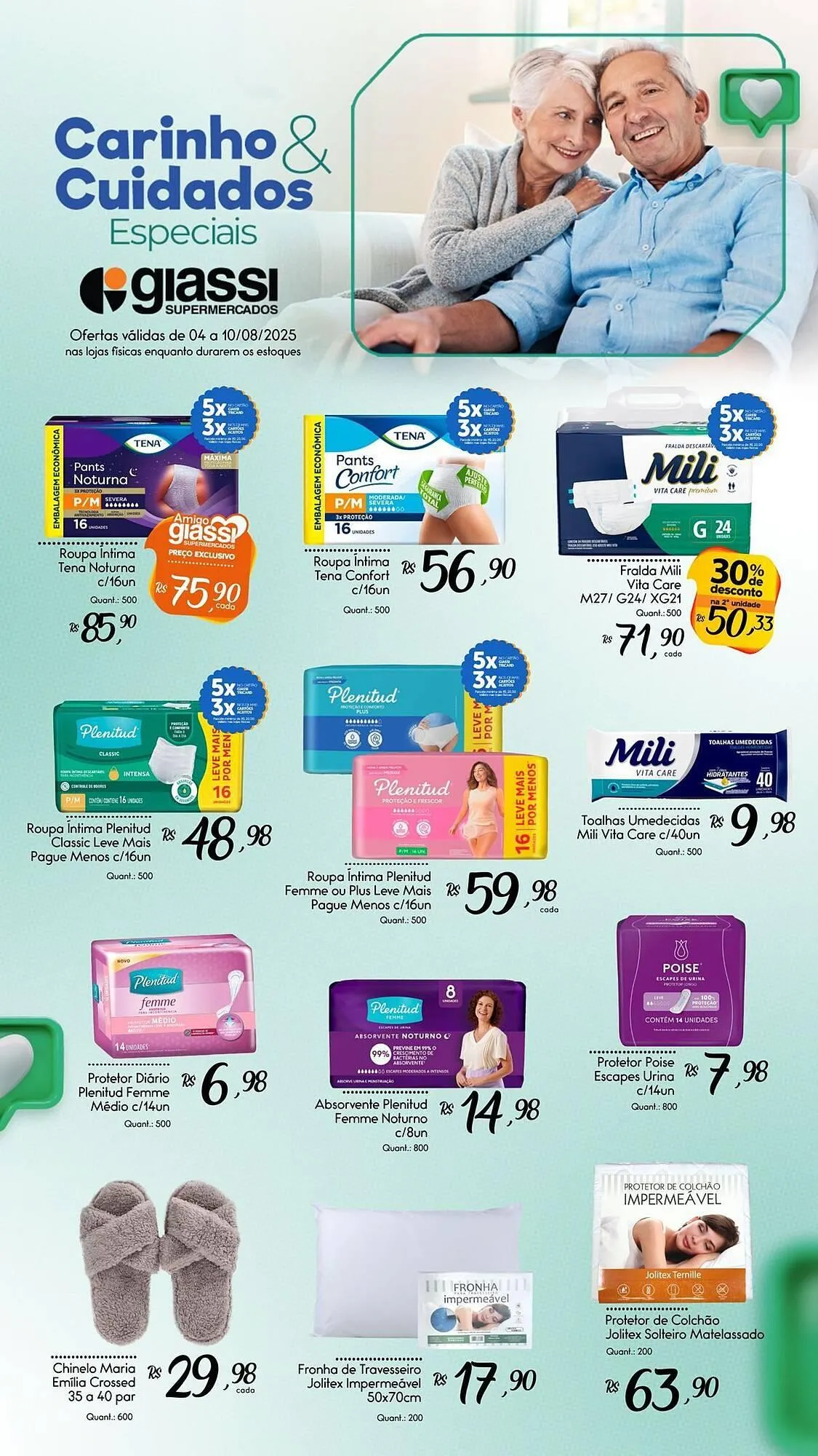 Encarte de Catálogo Giassi Supermercados 4 de agosto até 10 de agosto 2025 - Pagina 1