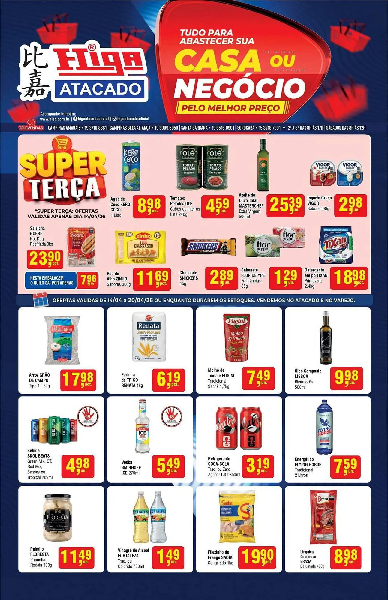Encarte de Folheto Higa Atacado 14 de abril até 20 de abril 2026 - Pagina 1