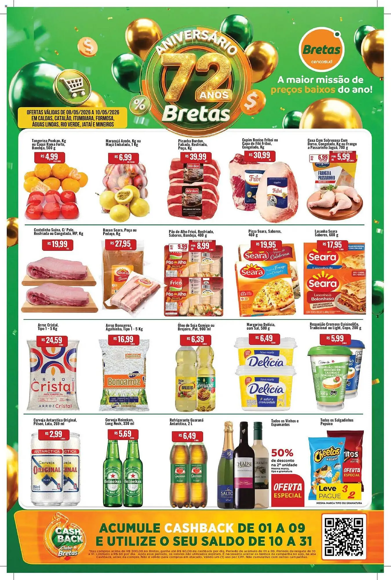 Encarte de Catálogo Supermercados Bretas 8 de maio até 10 de maio 2026 - Pagina 1