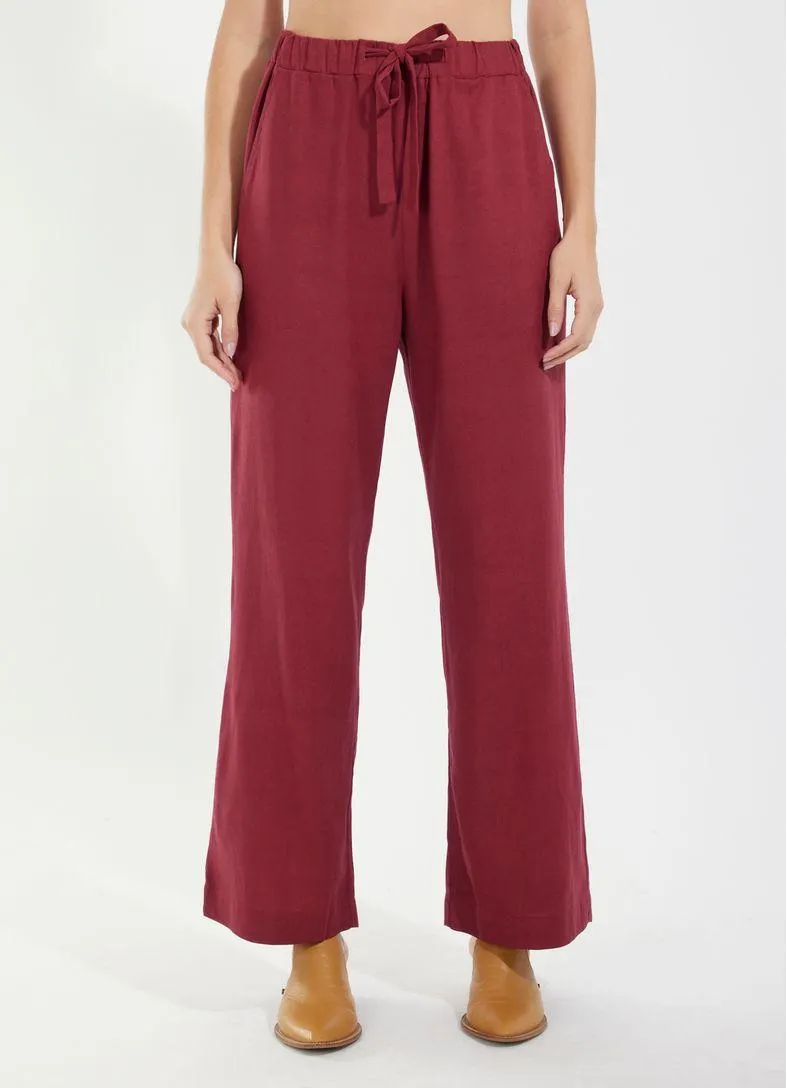 Calça linho leve vermelho