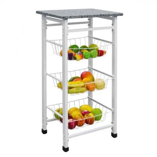 Fruteira Açomix Max Forte - Tampo em Granito - Branco