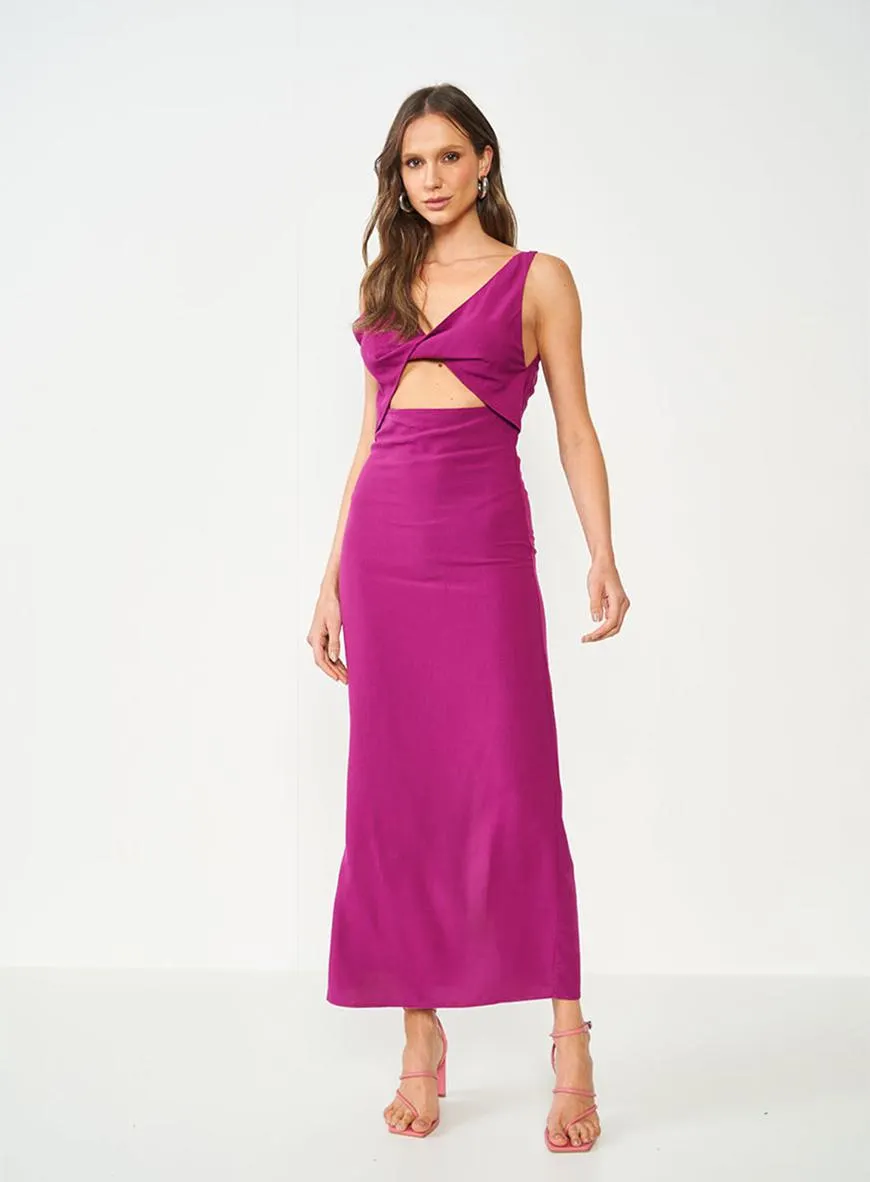 Vestido Reto Com Torção