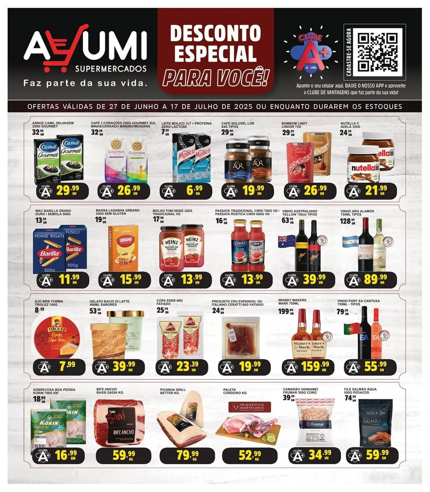 Encarte de Catálogo Ayumi Supermercados 27 de junho até 17 de julho 2025 - Pagina 1