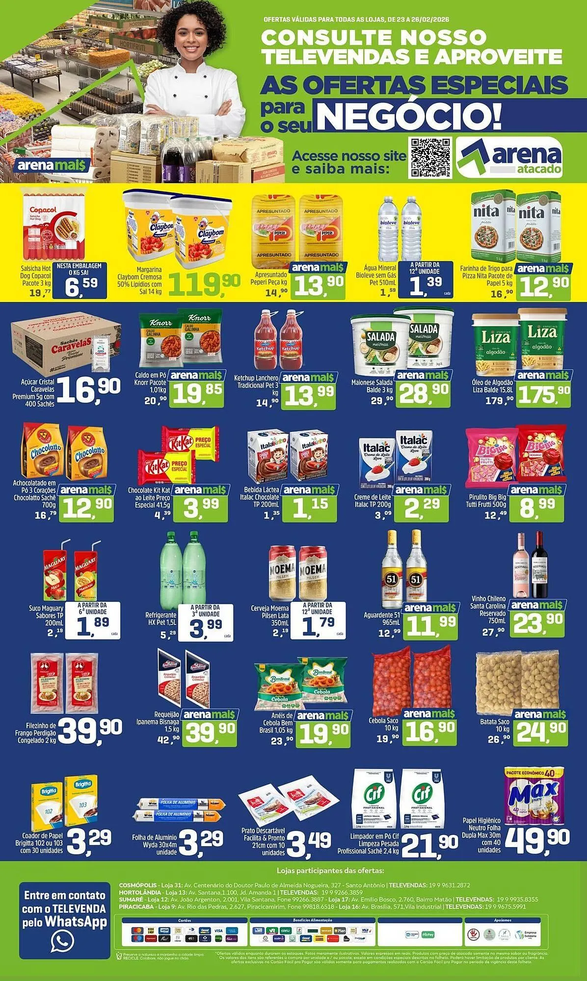 Encarte de Folheto Arena Atacado 23 de fevereiro até 26 de fevereiro 2026 - Pagina 1