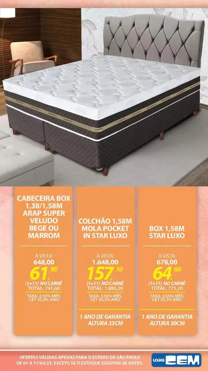 Encarte de Encarte Lojas Cem 3 de abril até 17 de abril 2025 - Pagina 100