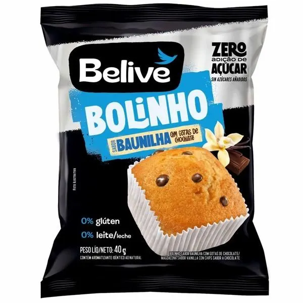 Bolinho BELIVE Baunilha Zero 40g