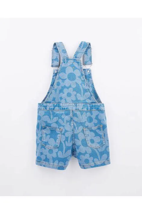 Jardineira Sarja Floral Jet