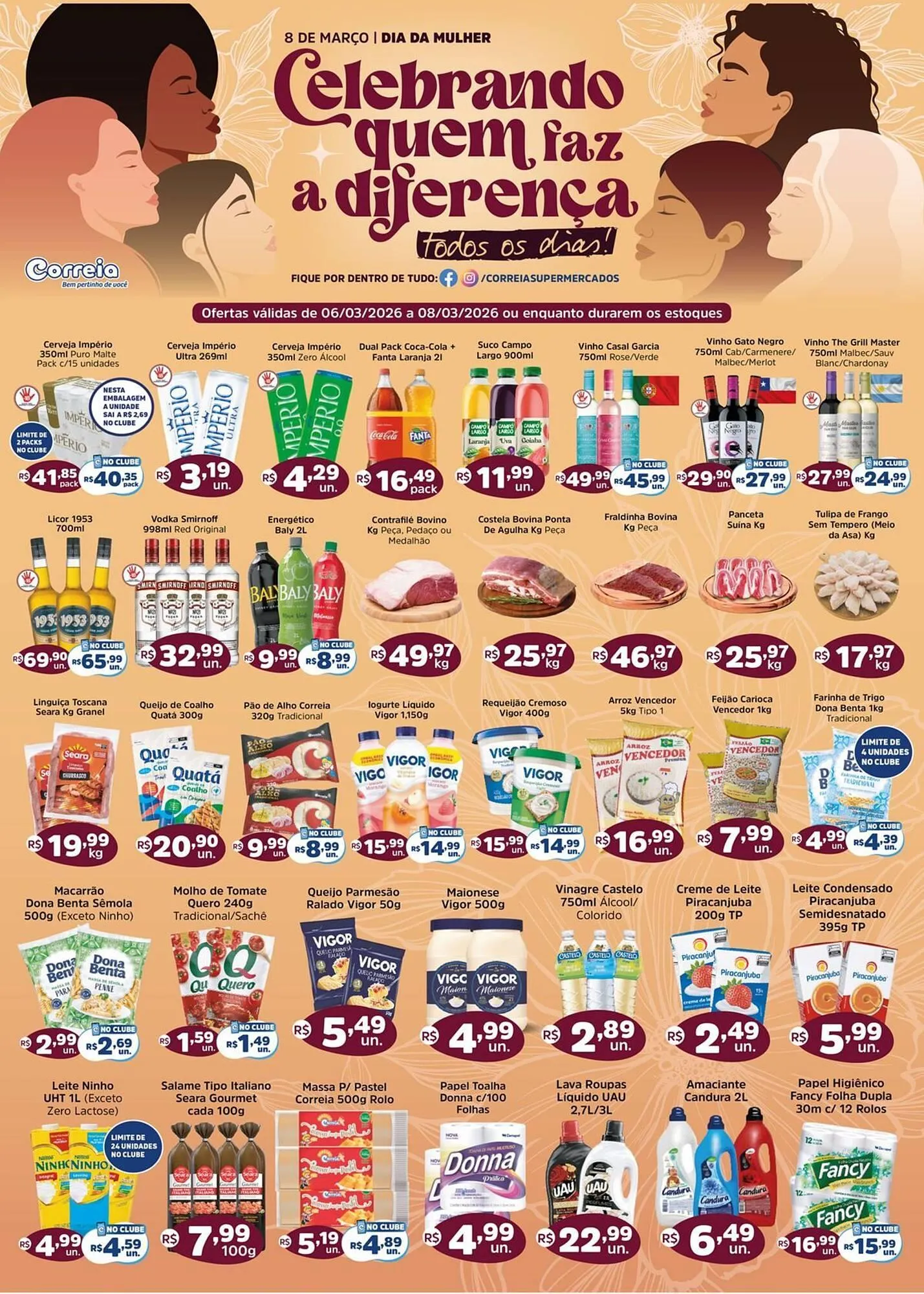Encarte de Catálogo Supermercados Correia 6 de março até 8 de março 2026 - Pagina 1