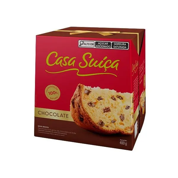 Panettone Gotas de Chocolate 400g 1 UN Casa Suiça