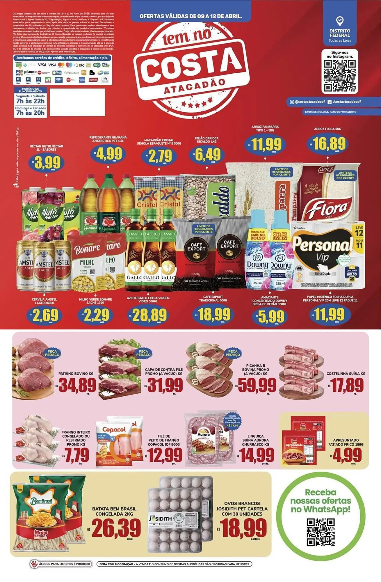 Encarte de Tabloide Costa Atacadão 9 de abril até 12 de abril 2026 - Pagina 1