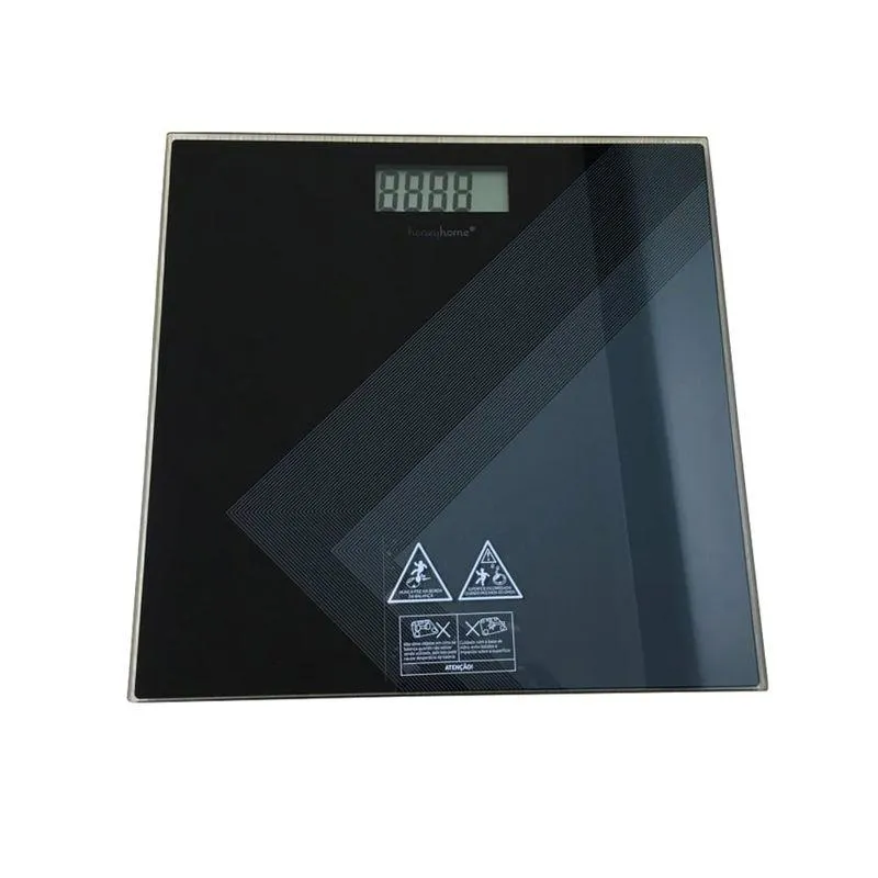 Balança Pessoal Digital 150kg Vidro Temperado 1 Bateria 3V(CR2032) 30x30cm - honeyhome