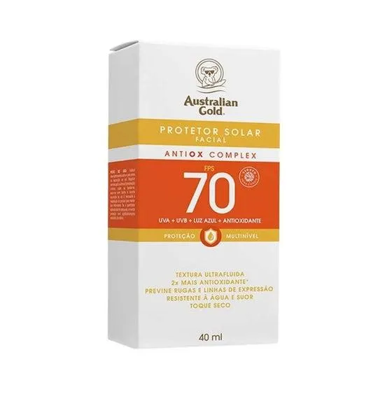 Protetor Solar Facial Australian Gold Antiox FPS70 220ml