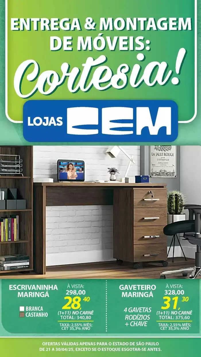 Encarte de Encarte Lojas Cem 18 de abril até 30 de abril 2025 - Pagina 103