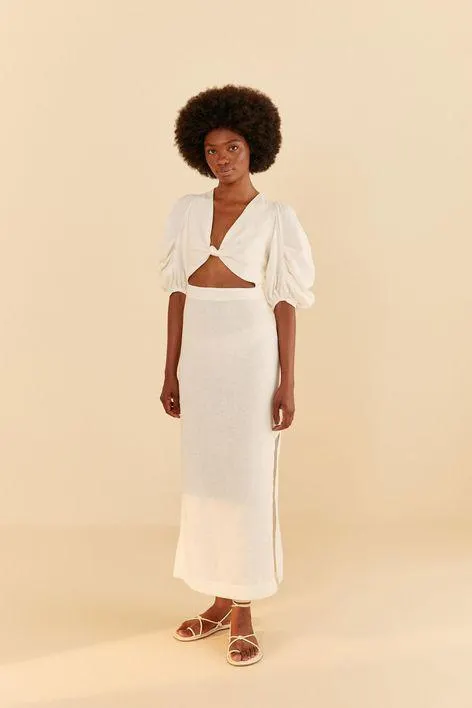 Vestido Mangas Nó Frente